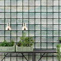 Fotomural Walls by Patel - Green House 3 - window mural glass blocks & tropical forest