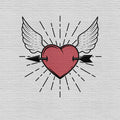 Fotomural Walls by Patel - Tattoo you 1 - Rockabilly style photo wallpaper, heart motif - Grey, Red