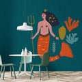 Fotomural Walls by Patel - Down Under 2 - petrol mermaid comic style wallpaper