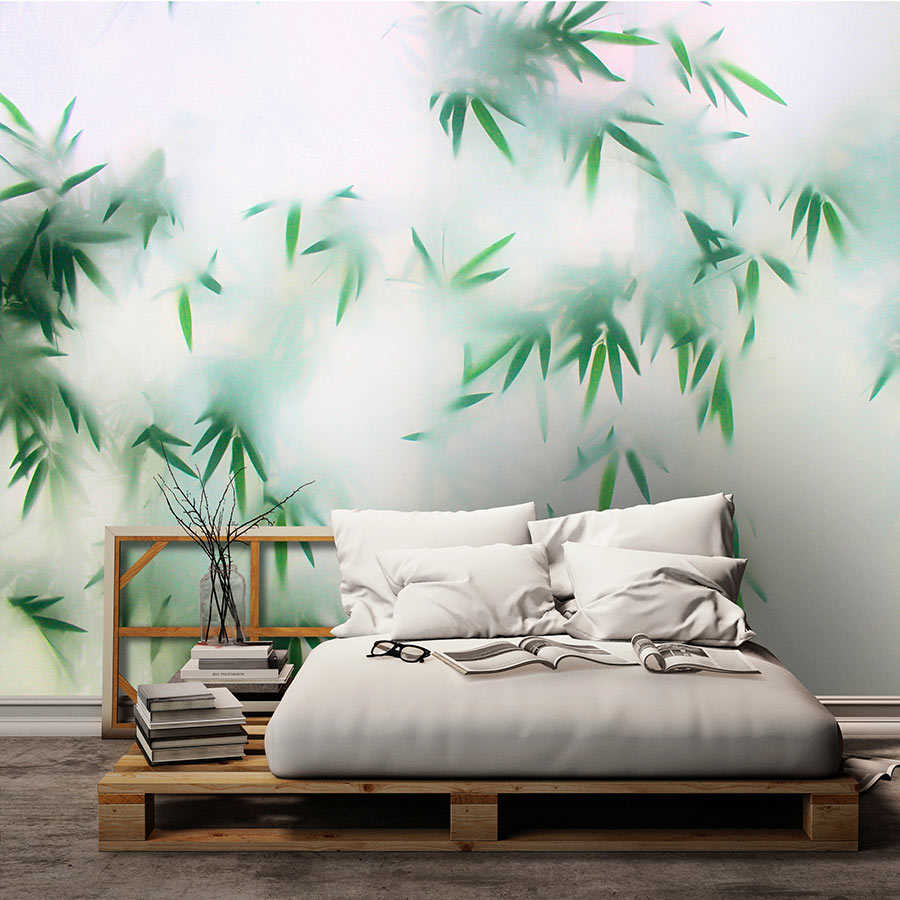 Fotomural Walls by Patel - Panda Paradise 3 - leaves photo wallpaper bamboo in the mist