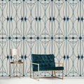 Fotomural Walls by Patel - Astoria 1 - Photo wallpaper Art Nouveau Pattern Grey & Black Blue