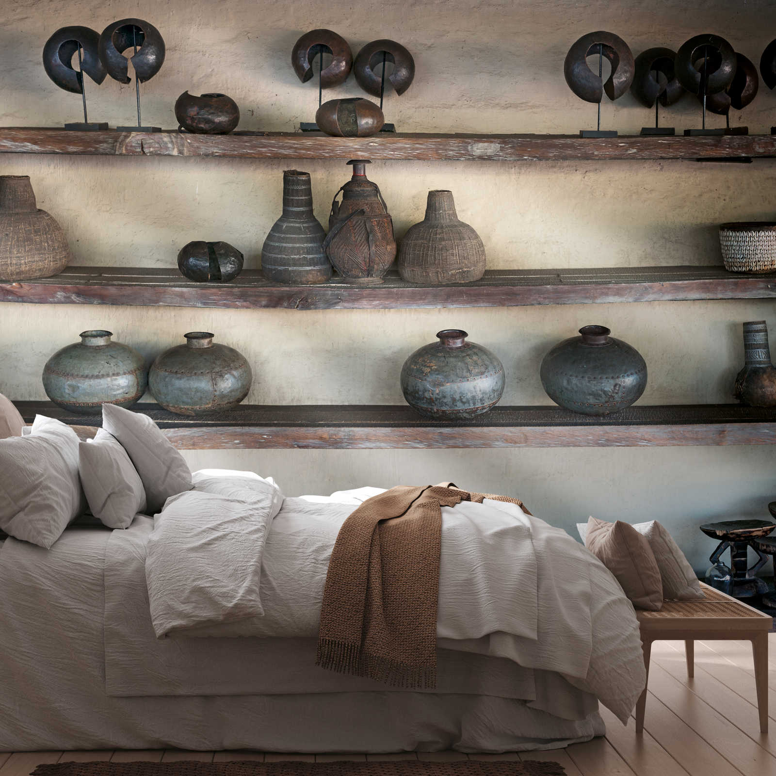 Fotomural Vintage Africa style ethnic ceramic mural - Desert Lodge