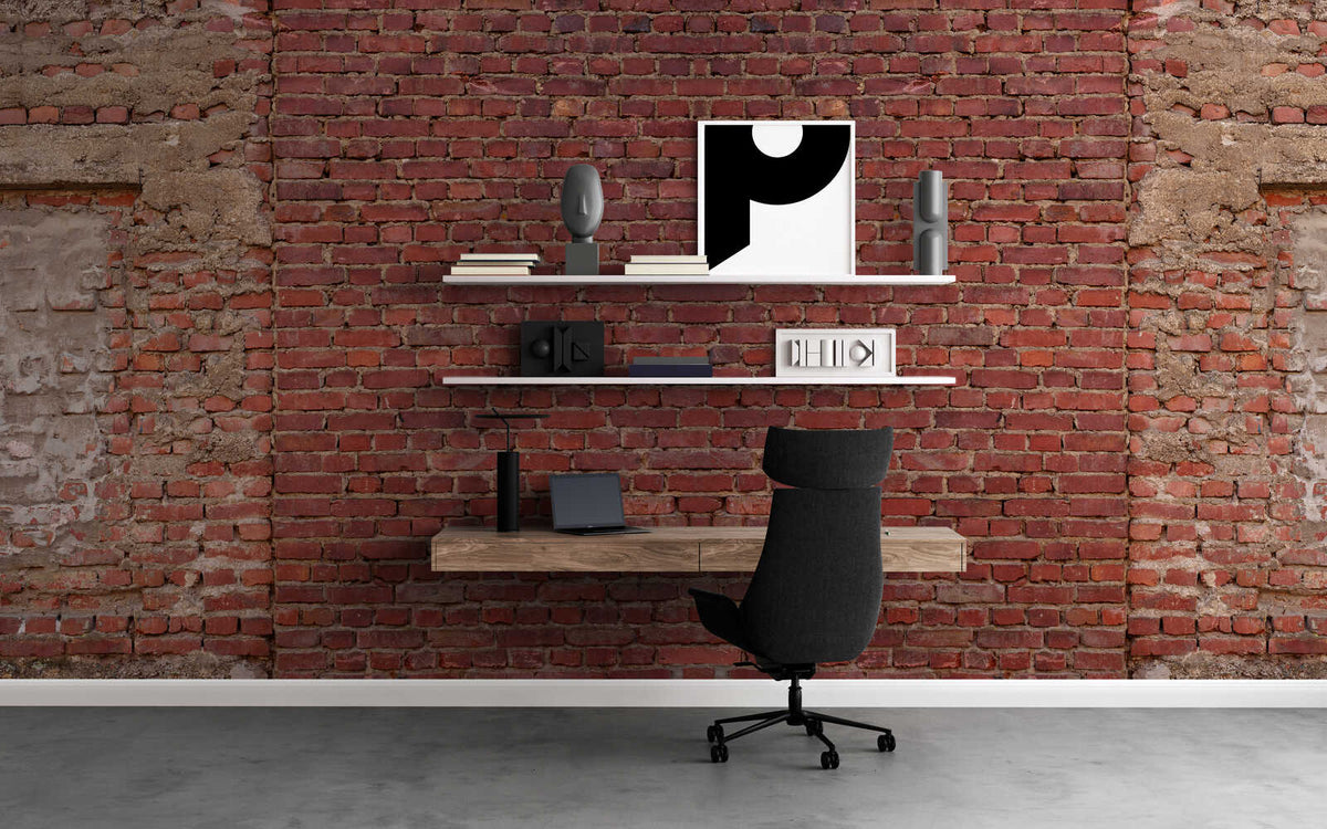 Fotomural Brick wall mural red stone & weathered look - AP Digital 3