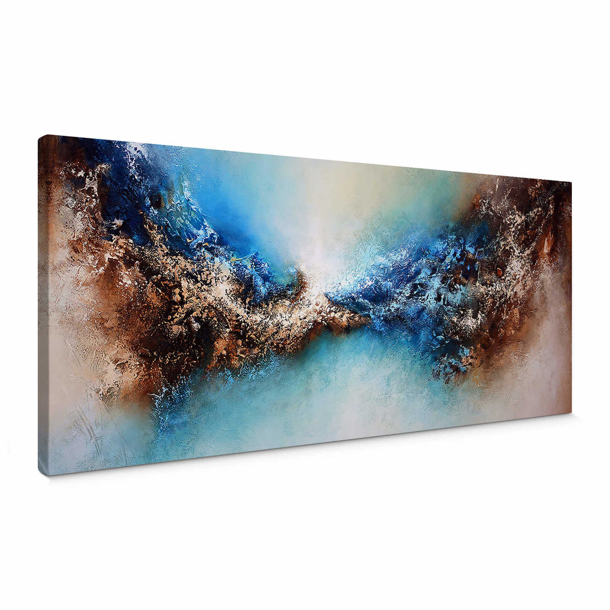 Cuadro panorámico Fedrau 'Blended 02' Galaxia en azul, marrón, blanco