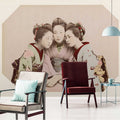 Fotomural Walls by Patel - Kyoto 1 - Vintage Geisha Portrait mural with picture frame