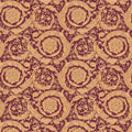 Papel pintado VERSACE motivo floral ornamental - rojo, dorado, marrón