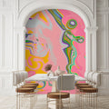 Fotomural Walls by Patel - Photo wallpaper »fluxus« - colour splash colourful - pink, green