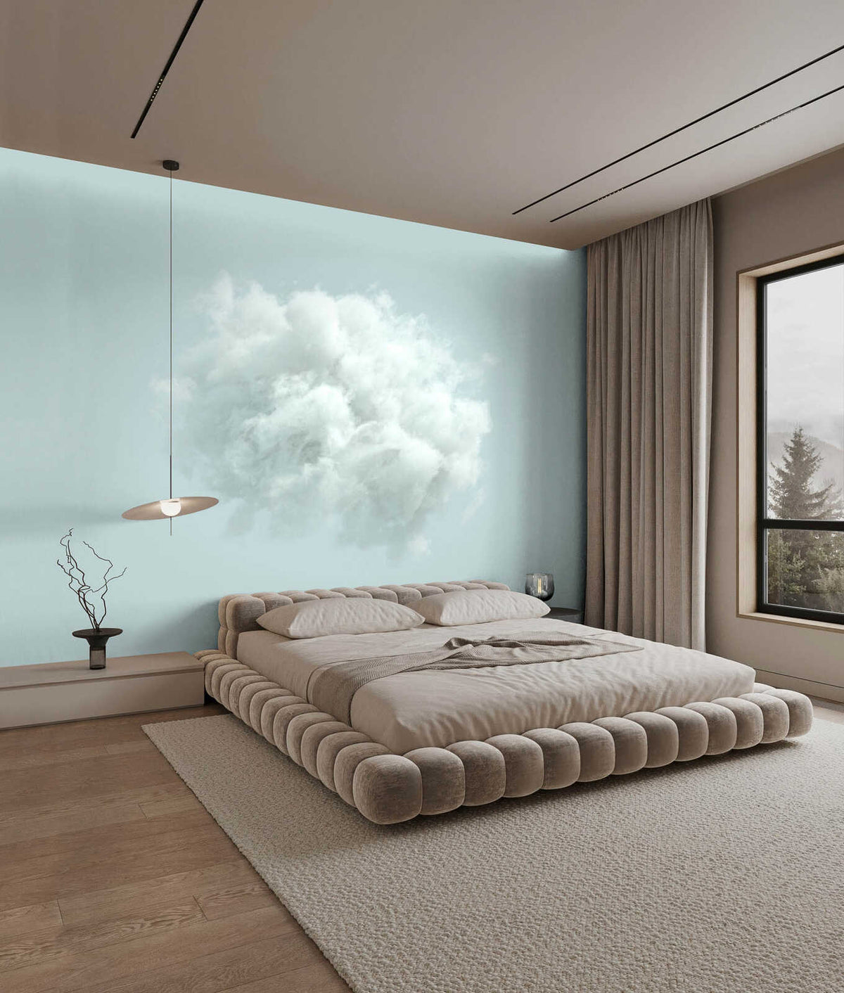 Fotomural heaven2 - wallpaper poetic cloud art in silent form - blue - XXL 3