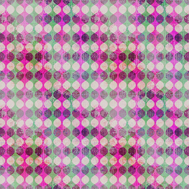 Fotomural Walls by Patel - Garland 1 - Retro 70s Wallpaper - Green, Pink