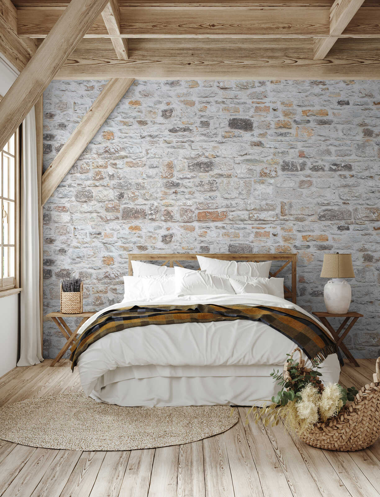 Fotomural Country style mural - natural stone wall - AP Digital 1