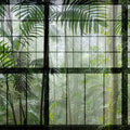 Fotomural Walls by Patel - Rainforest 1 - Loft Window Wallpaper with Jungle View - Green, Black