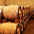 Fotomural Panel XXL 5 - Vintage photo wallpaper cellar with wine barrels on premium smooth nonwoven