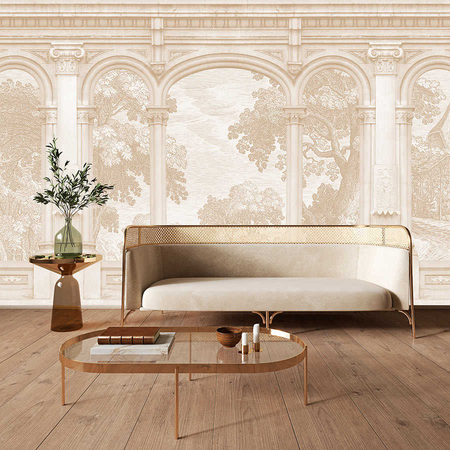 Fotomural Walls by Patel - Roma 2 - Beige wall mural Historic Design with round arch window