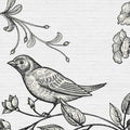 Fotomural Walls by Patel - Stone wall mural with bird & flowers graphic