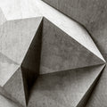 Fotomural Walls by Patel - Boulder 1 - Cool 3D Concrete Polygons Wallpaper - Grey, Black