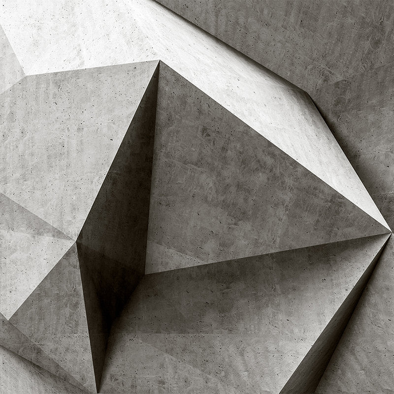 Fotomural Walls by Patel - Boulder 1 - Cool 3D Concrete Polygons Wallpaper - Grey, Black