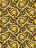 Papel pintado VERSACE con motivo floral ornamental - oro, negro