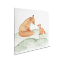 Cuadro lienzo zorro y cachorro - Adorable motivo de naturaleza para decoración de habitación infantil