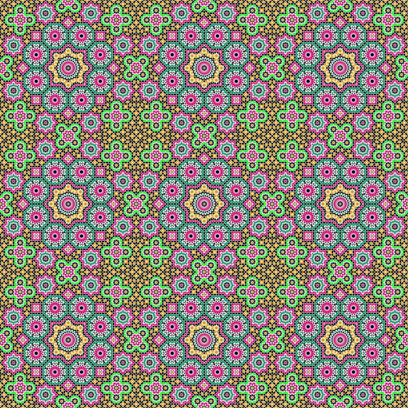 Fotomural Walls by Patel - Pattern mural colourful kaleidoscope - yellow, pink