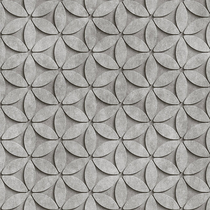 Fotomural Walls by Patel - Tile 1 - Wallpaper in Cool 3D Concrete Polygons - Grey, Black