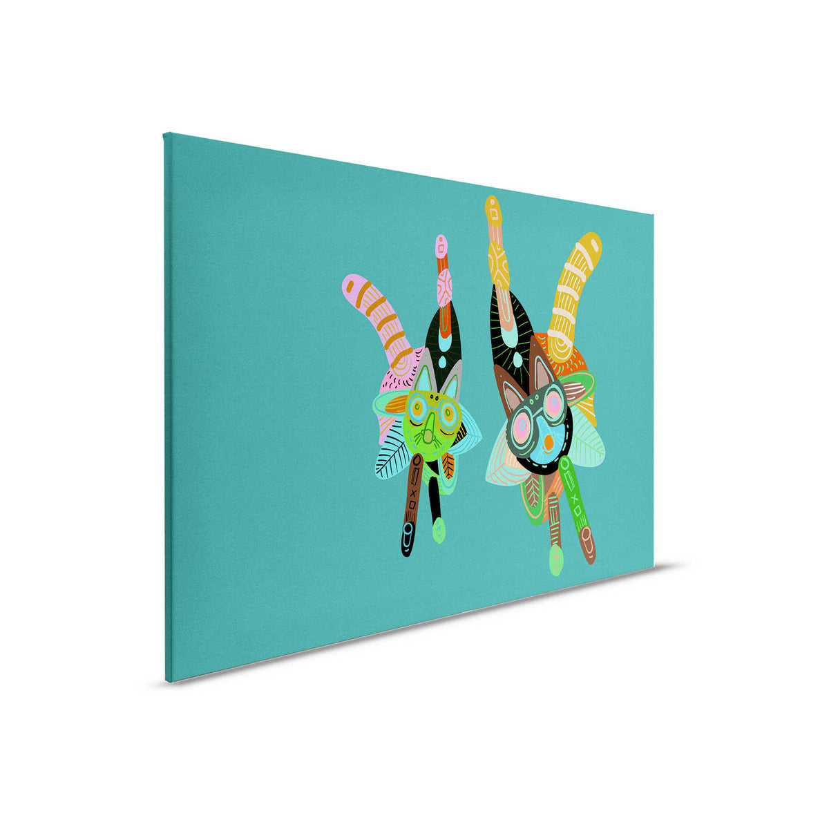 Looney Land 3 - Pintura en lienzo habitación infantil diseño cómic colorido