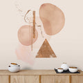 Fotomural Walls by Patel - Gold Mine 2 - Beige wall mural with gold watercolour & abstract shapes