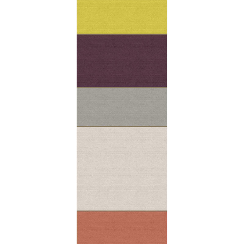 Fotomural Walls by Patel - Geometry Panel 4 - Ribbed Texture, Photo Panel Cross Stripes in Retro Colours - Yellow, Grey