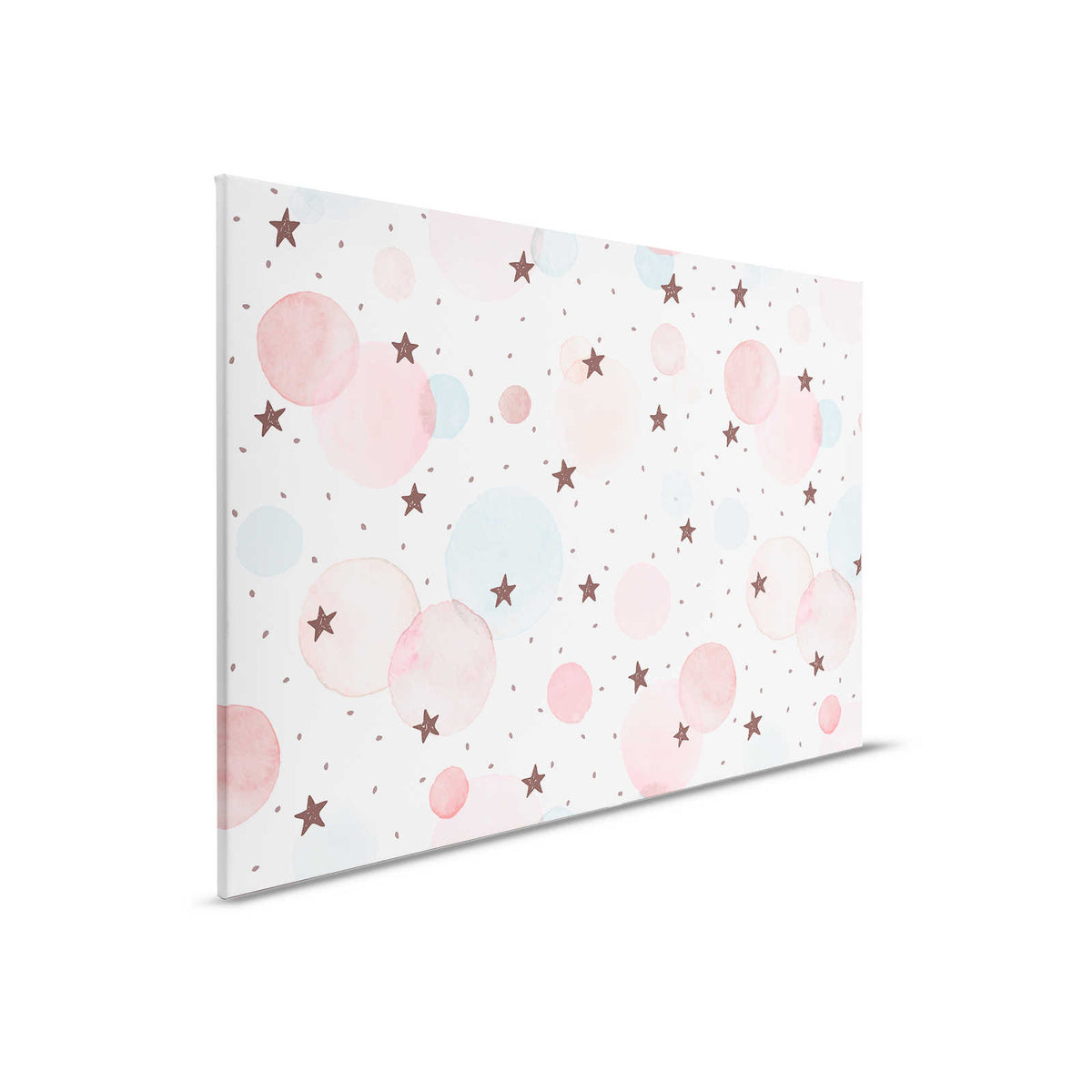 Lienzo para habitación infantil con estrellas, lunares y círculos