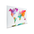 Mapamundi de colores en lienzo