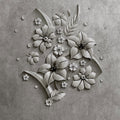 Fotomural Walls by Patel - Relief 1 - Photo wallpaper in concrete structure of a flower relief - Grey, Black