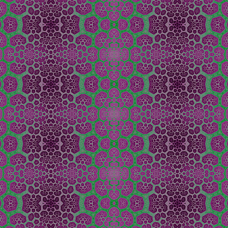 Fotomural Walls by Patel - Photo wallpaper Geometric honeycombs - purple, green