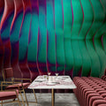 Fotomural Walls by Patel - solaris 2 - Modern photo wallpaper with wavy architecture - neon colours
