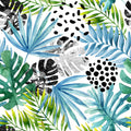 Fotomural Panel XXL 5 - Graphic mural jungle plants colourful on premium smooth fleece