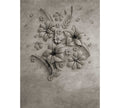 Fotomural Photo wallpaper flowers on stone with concrete look design - DD Motive 2