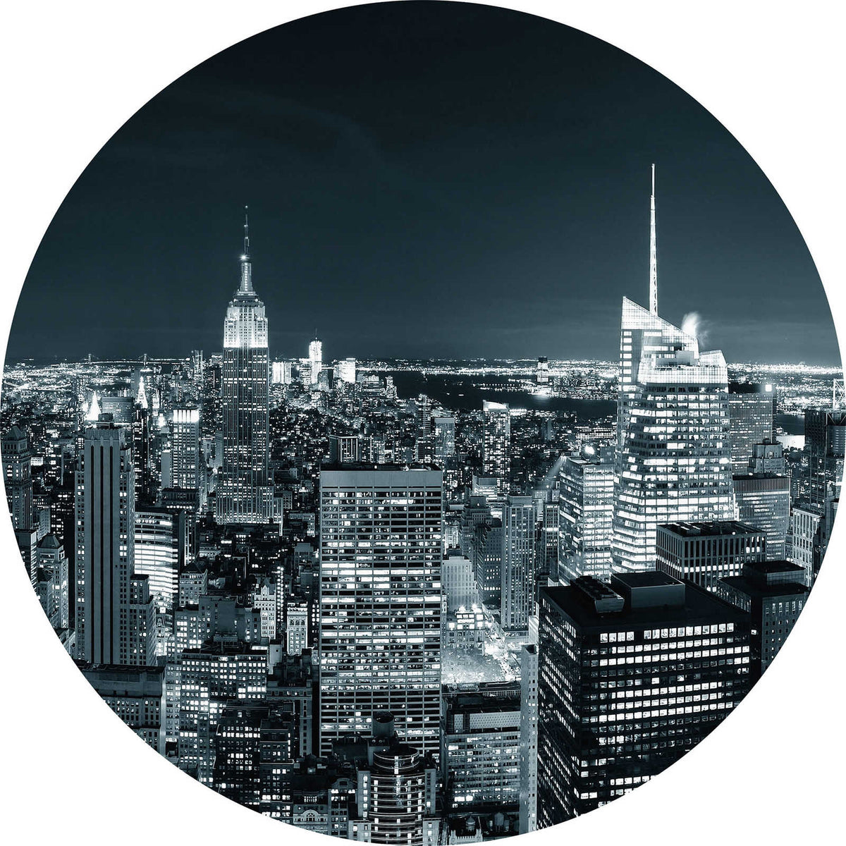 Fotomural Photo wallpaper round New York at night - DD Motive 2