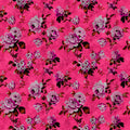 Fotomural Walls by Patel - Wild roses 3 - Roses photo wallpaper in retro look, pink- scratch structure - Pink, Red